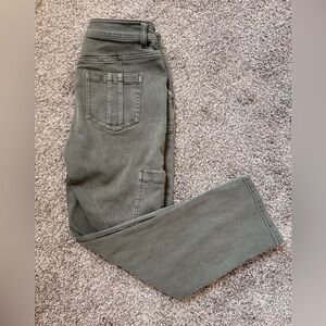 Chico's Olive Green Straight Leg Utility Jeans